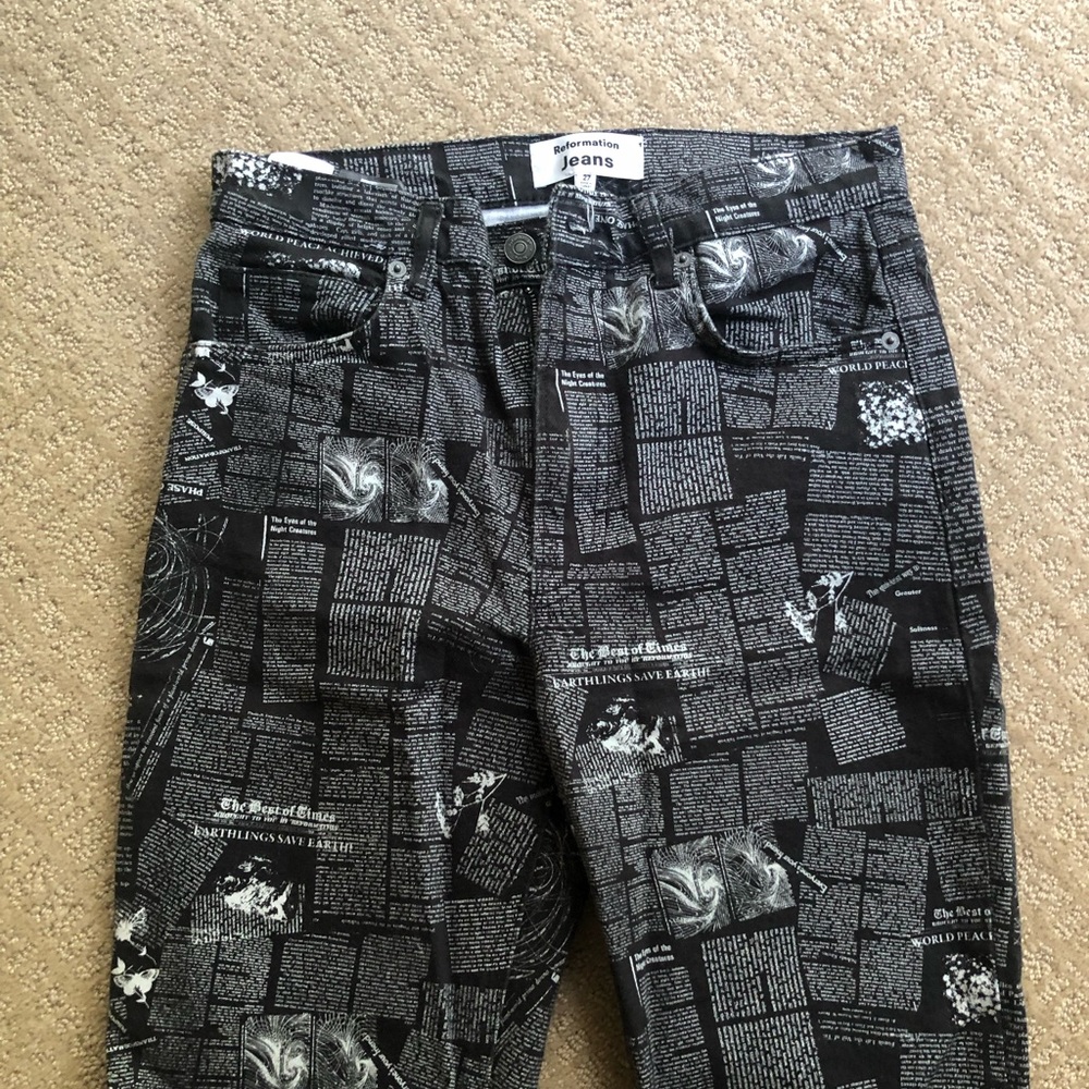 Reformation newsprint pants - sz 27